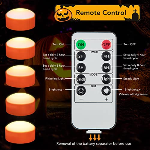 6-Pack LED Pumpkin Lights Halloween Jack-O'-Lantern Decoration with Remote & Manual Control