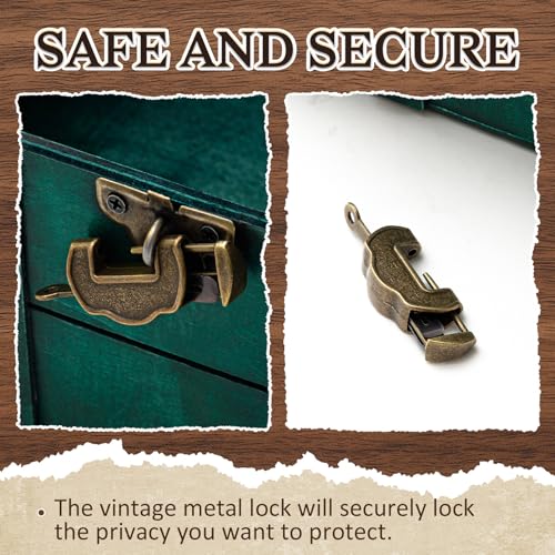 Vintage Wooden Treasure Chest Box with Lock for Jewelry Coins Storage Kids Gift