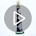 Glass Lighthouse Christmas Ornament Hand-Painted Seaside Holiday Decoration