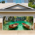 13x6 Ft Serene Canoe Lake Garage Door Banner - Fall Thanksgiving Outdoor Wall Decor Variation 173