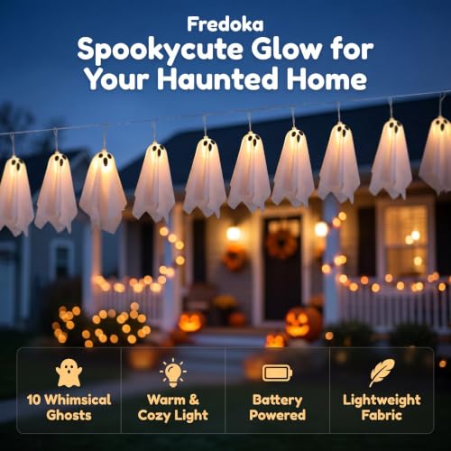 Halloween Ghost Hanging Decorations Set - Glowing Outdoor & Indoor Ornaments