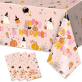 Halloween Tablecloths Set of 3 Pink Ghost Boo Theme Waterproof Disposable Party Decor
