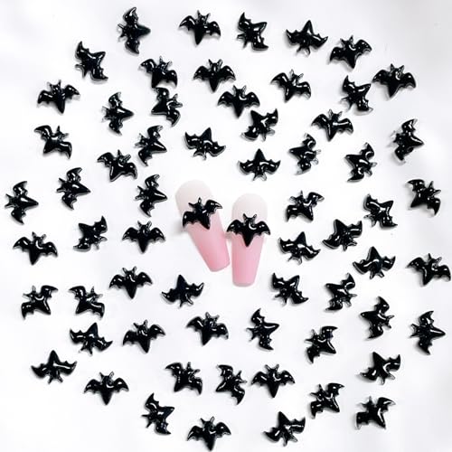 Halloween Nail Charms Black Bat Rhinestones for Nail Art - Variation Black-1