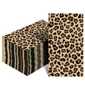 Disposable Leopard Print Guest Napkins - Dark Brown, 100 Pcs - Party Tableware