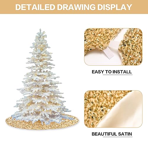 Christmas Tree Skirt Sequin Tablecloth - Gold 60 Inch / 150cm Holiday Decor Variation of THIS listing