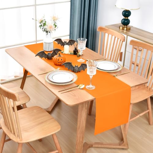 Farmhouse Orange Table Runner 12x90 Inch Dining Decor - Wolkemer