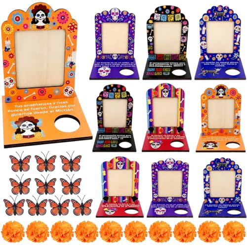 Día De Los Muertos Decorations Set with Marigolds & Butterflies for Altars & Celebrations