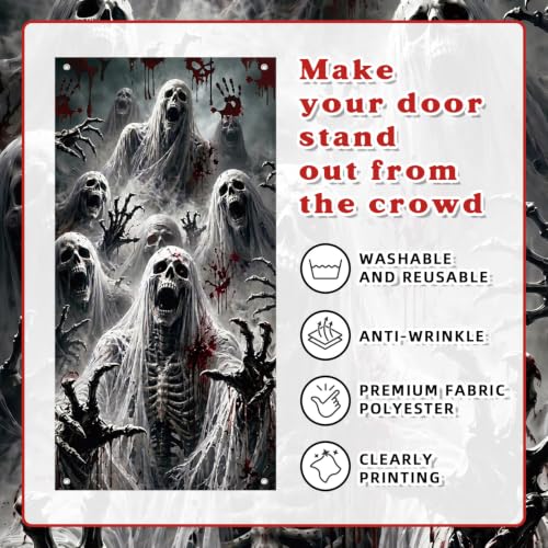 Halloween Door Cover Skeleton Zombie Hands - Skull Variation 35" x 71"
