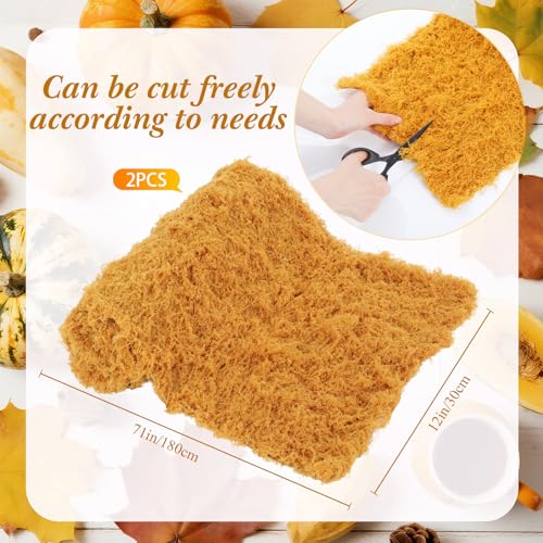 2 Yellow Artificial Moss Table Runner Halloween Enchanted Party Decor