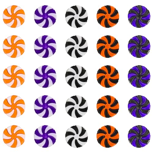 50PCS Halloween Peppermint Candy Ornaments - Plastic Hanging Decorations for Party & Tree