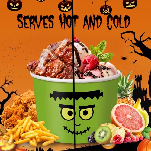Halloween Grimace Snack Bowls - 100 Disposable Paper Ghost Candy Cups, 9oz - Variation of THIS listing