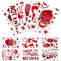 6 Sheets Bloody Handprint and Footprint PVC Window Stickers for Halloween