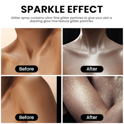 Body Glitter Spray Silver Holographic Hair & Body Glitter - Silver 01#