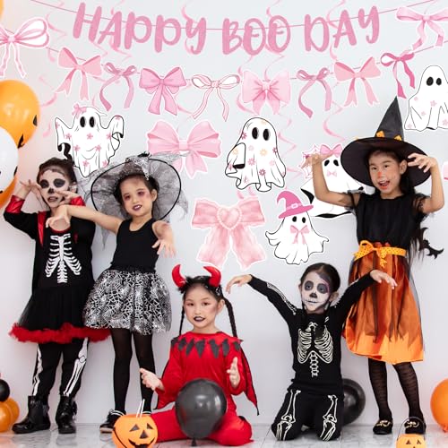 Pink Halloween Birthday Decorations - 12 Pcs Girl Party Decor