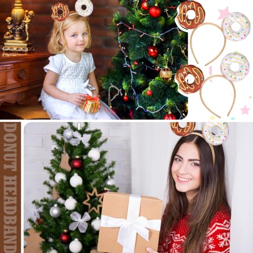 Food Hat Headbands - 2 Pcs Donut Costume Party Accessories for Halloween & Events