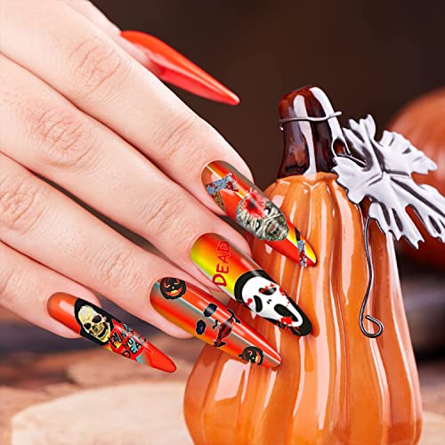 Halloween Nail Art Stickers 3D Self-Adhesive Skull Ghost Wounds - Nail Sticker-3