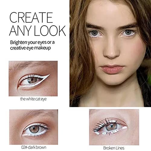 Black & White Eyeliner Pencil Set with Sharpener - Waterproof, High Pigment, Quick Dry