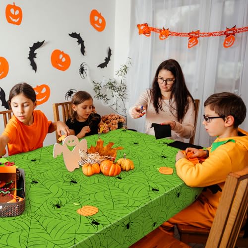 Green Halloween Tablecloths - 3 Pack Rectangular Waterproof Party Decor