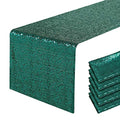 Hunter Green Sequin Table Runner - 12 x 108 Inches, 6 Pack for Wedding & Party Decor