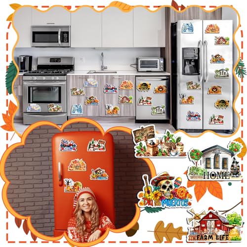 Large Holiday Refrigerator Magnets Set - 12 Seasonal 7.87 x 5.91 Inches