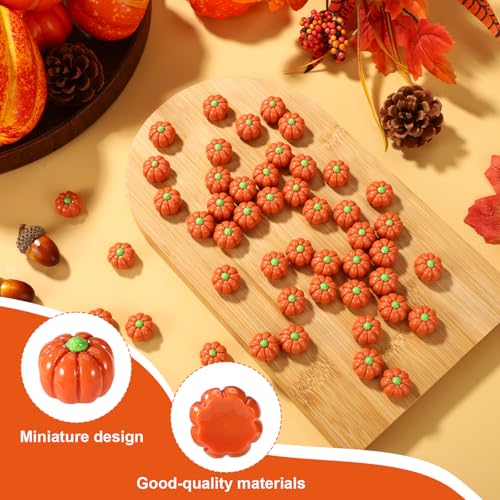 Miniature Fall Pumpkins Set - 50 Small Resin Decorations for Autumn & Thanksgiving