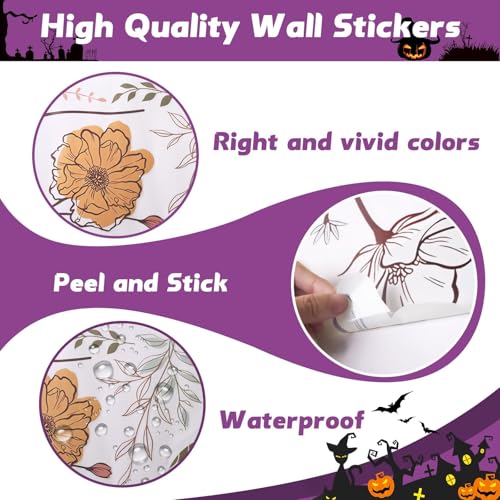 Halloween Wall Stickers and Window Clings 6 Sheets - Spooky Bat Pumpkin Decals - Variation 2