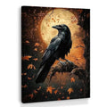 Fall Gothic Raven Wall Art - Crow Canvas Print, Framed Halloween Decor 11x14