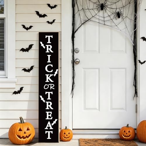 Halloween Porch Sign Outdoor Wooden Decor 46.8 Inch Trick or Treat Welcome