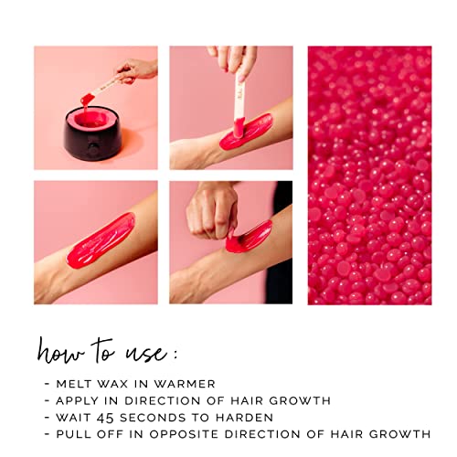 KoluaWax Wax Beads for Hair Removal - Dragon Fruit & Hibiscus, 16 Oz Pack of 2