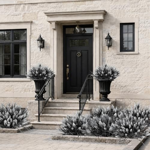 Black Artificial Flowers Outdoor Fake Grass Decor - 10 Bundles Halloween & Gothic Style