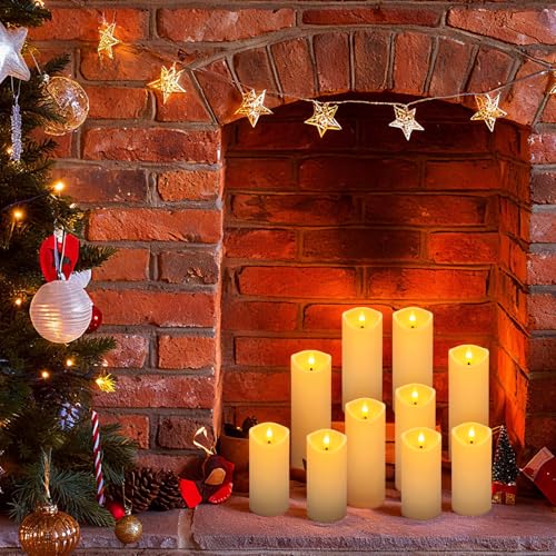 24 Pack Ivory Flickering Flameless Candles - Battery-Operated LED Decor Set - Size 2.2 xH 5,6,7 Inches - Perfect for Holidays & Events