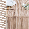 Nude Pink 12-Pack 10FT Cheesecloth Table Runners - Boho Rustic Elegant Decor