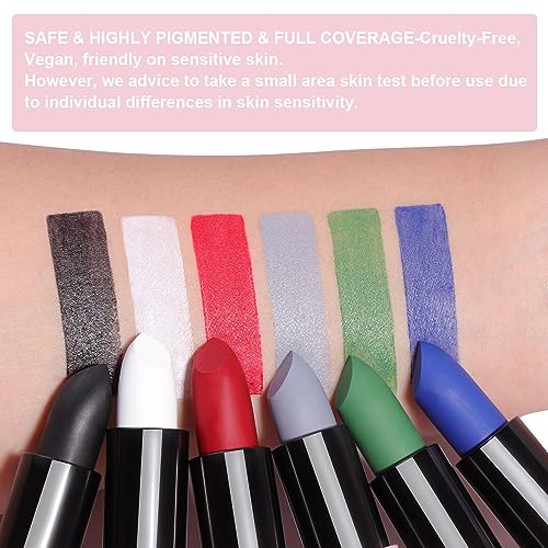 Matte Lipstick Face & Body Paint Stick - Green, Black, White, Blue, Halloween LC05