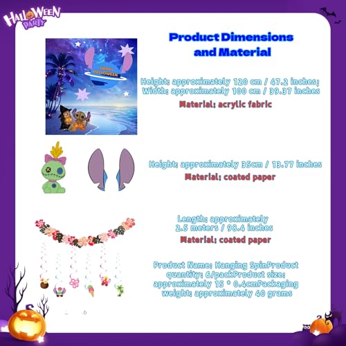 Halloween Trunk or Treat Car Decorations Kit - Cartoon Truck & SUV Stickers, Garage Door Decor, Purple