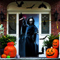 Halloween Skeleton Door Banner Backdrop Decoration - Spooky Party Photo Booth Prop