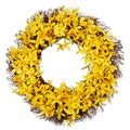 Artificial Forsythia Wreath 18 Inch - Indoor Door Decor, Gift, Home & Office