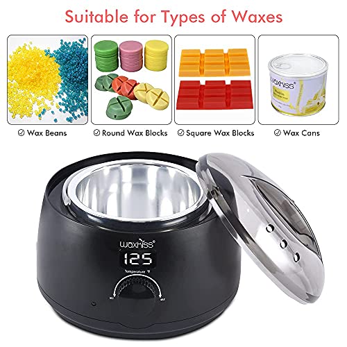 Waxkiss Digital Wax Warmer with See-Through Lid & 14oz Pot - Black