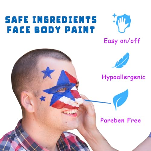 Bowitzki Face and Body Paint 2oz Cream Makeup - Water Based, Red - Special Effects Halloween & Stage Cosmetic