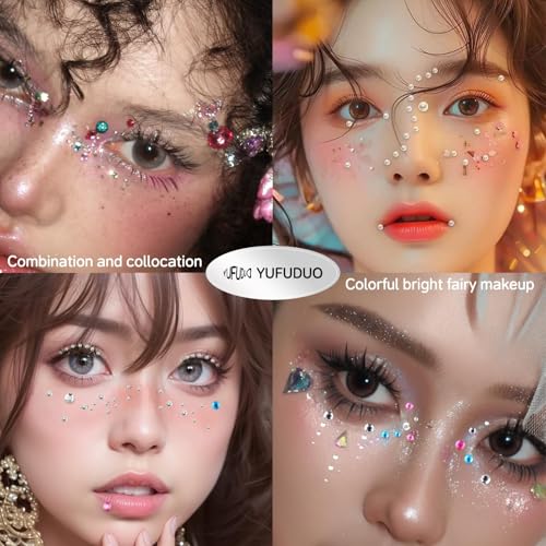 Multi-Color Self-Adhesive Face & Body Gem Stickers Butterfly Style - 1031 Pcs