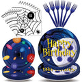 Starry Night Party Tableware Set for Halloween & Birthday - 96 Pieces
