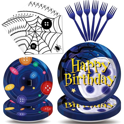 Starry Night Party Tableware Set for Halloween & Birthday - 96 Pieces
