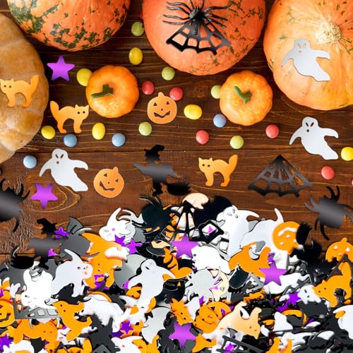 Halloween Confetti Set - Bat, Spider, Cat, Pumpkin, Star, Witch Designs