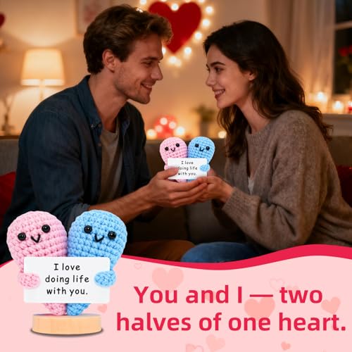 Love Doing Life With You Heart Decoration for Couples - Pink & Blue