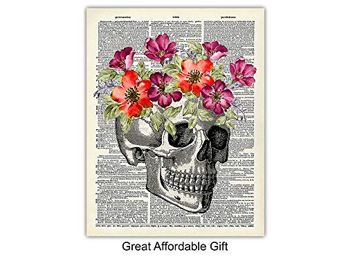 Human Anatomy Wall Art Prints Set - 8x10 Unframed Medical Decor for Office & Home - Skull Brain Lungs Kidneys Liver - Shabby Chic Gift for Doctors & Nurses