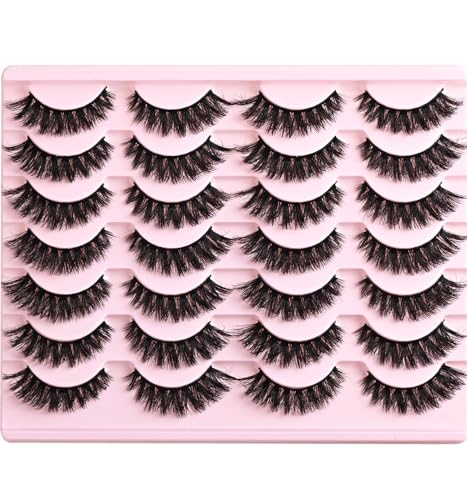 False Eyelashes Natural Cat Eye Wispy Fluffy Strip Lashes - Volume Cluster