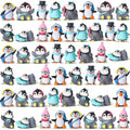 Mini Penguin Cake Toppers - 50pcs Arctic Animal Figurines for Cakes & Party Decor