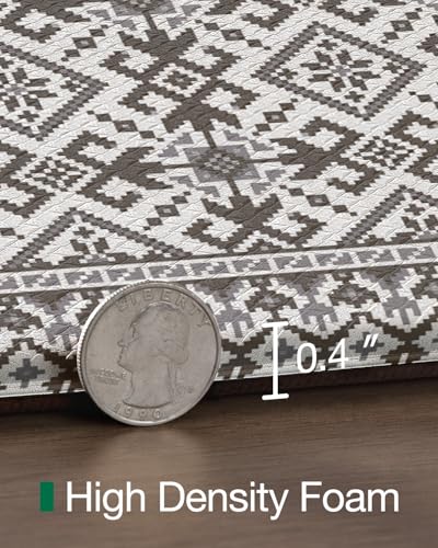 Anti-Fatigue Kitchen Floor Mat 24x87 Inches Gray & White Comfort Cushion