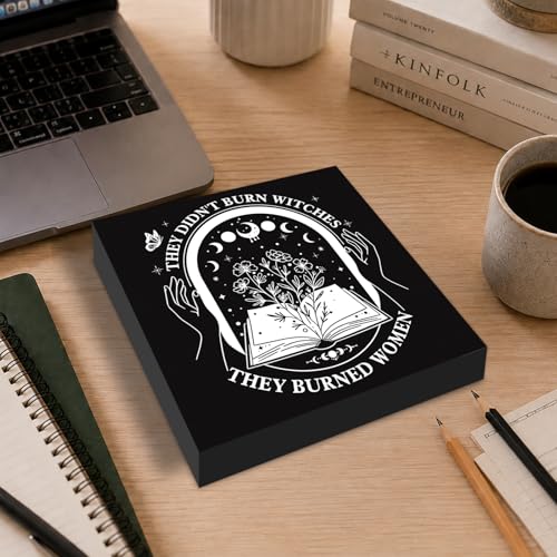 Halloween Wooden Sign - Gothic Witchy Feminist Celestial Decor for Home & Office