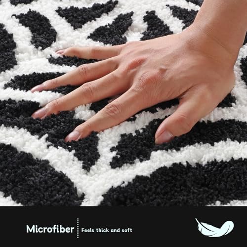 Moutina Spider Web Gothic Bathroom Rug 20x31 Inch Black Halloween Decor