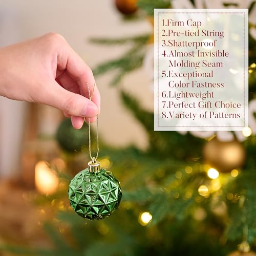 Christmas Tree Decorations Ball Ornaments Set - Green & Brown Large 50pcs